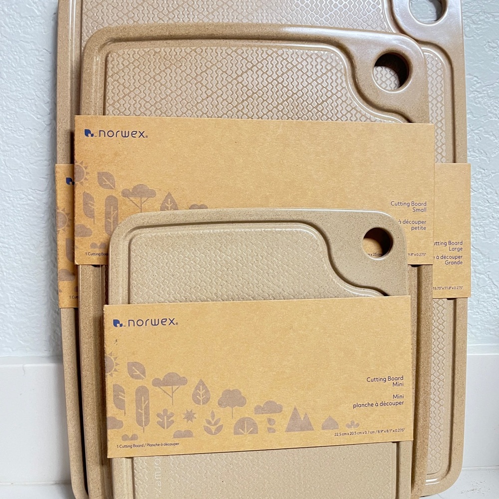 Norwex set of 3 cutting boards made from rice husks